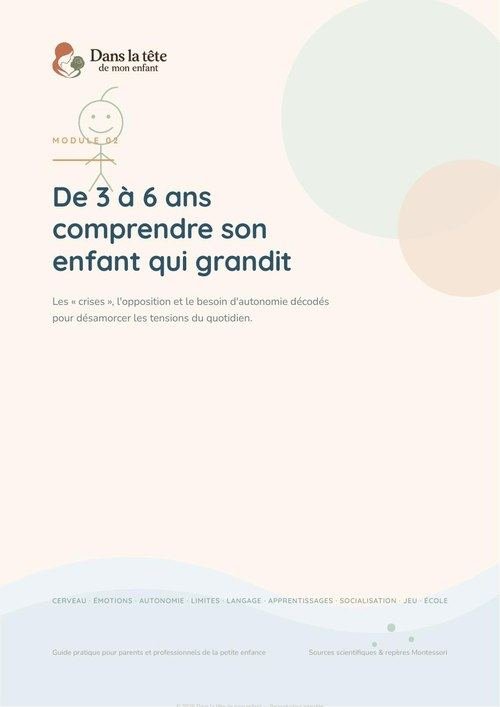 Couverture du module 02 — De 3 à 6 ans, son enfant qui grandit
